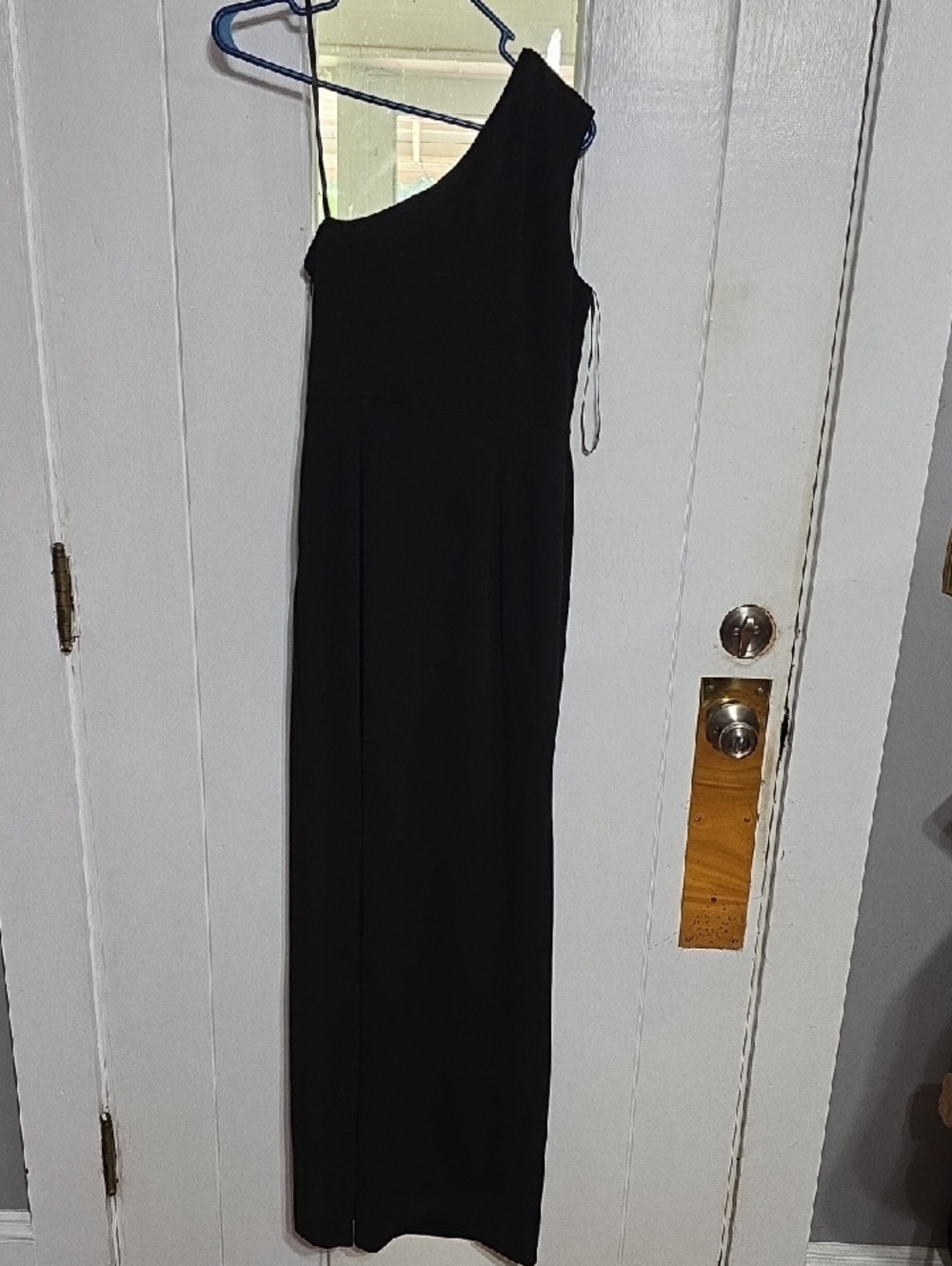 Calvin Klein Women's Formal Black Maxi Dress One Shoulder Ruching  Sz 4 NWOT